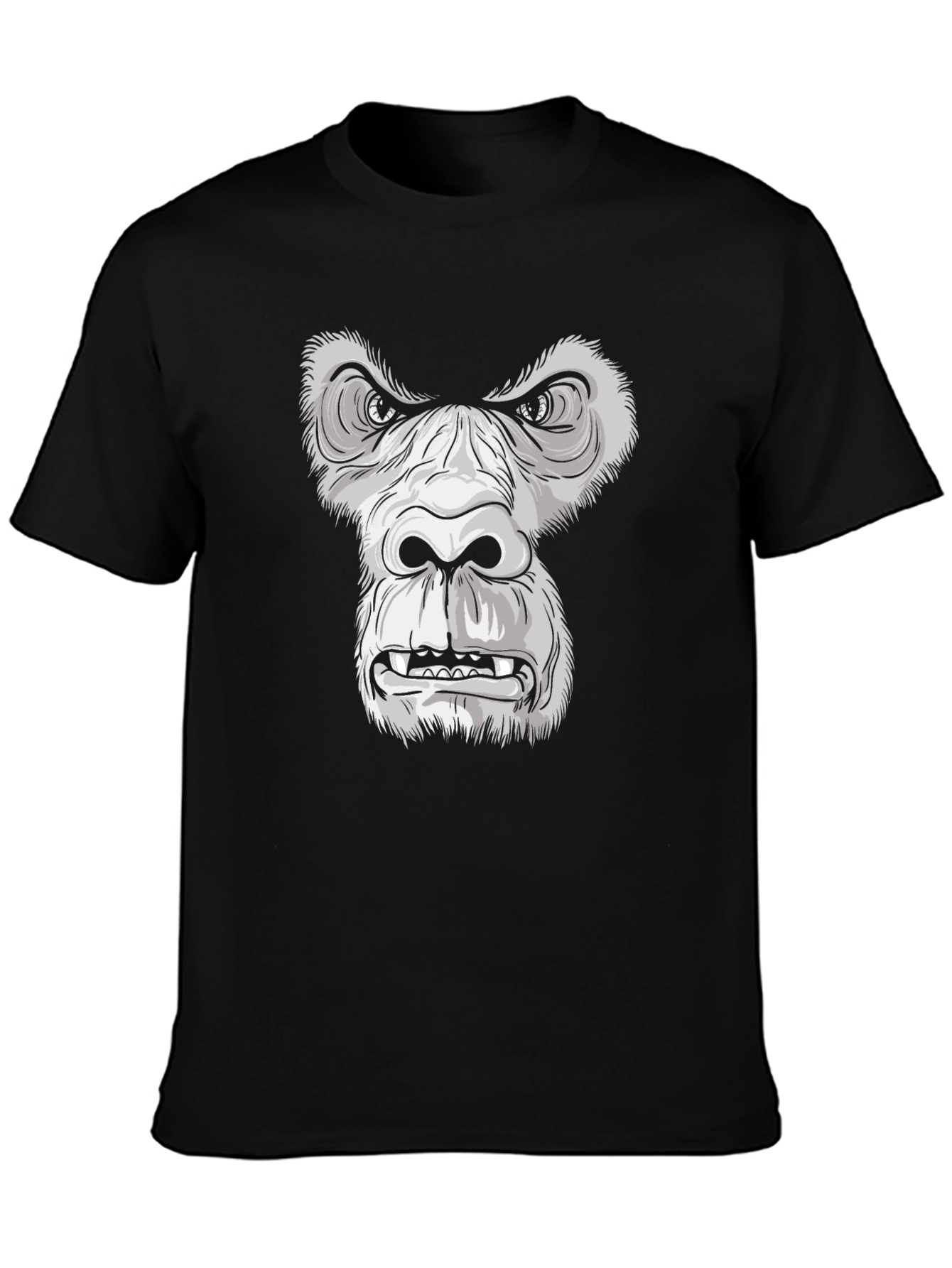 Gorilla Face Graphic Tee - Fierce Ape Design T-Shirt