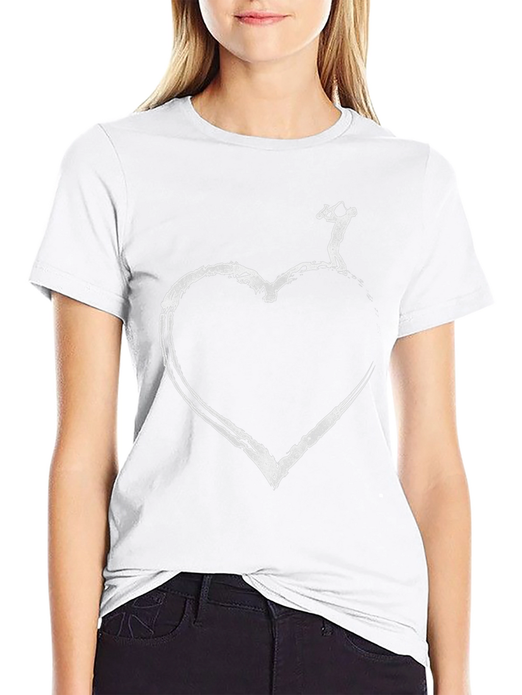 Heart Saxophone Player Graphic T-Shirt - Black