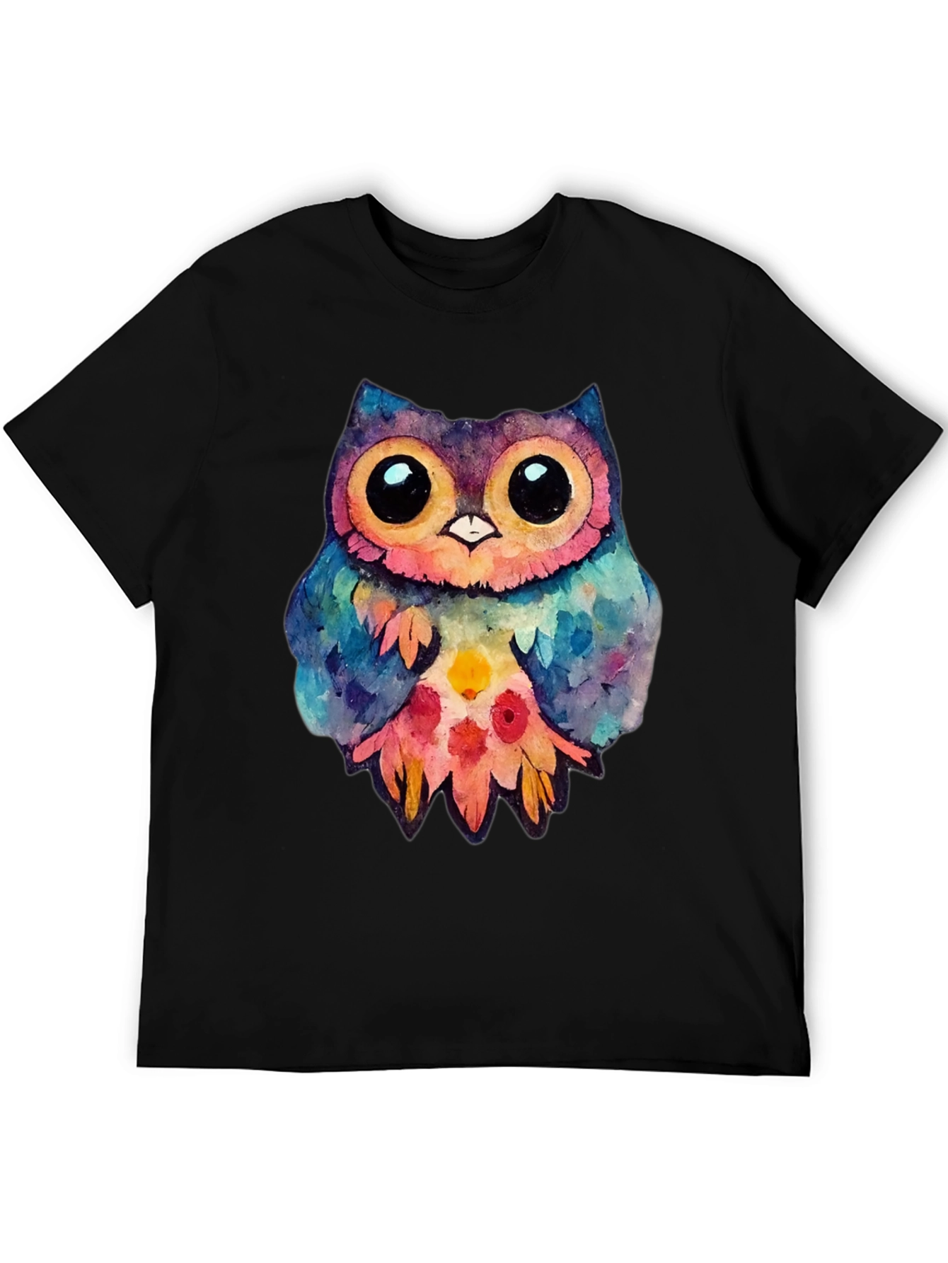 Watercolor Owl Graphic Tee - Trendy Bird Lovers Shirt