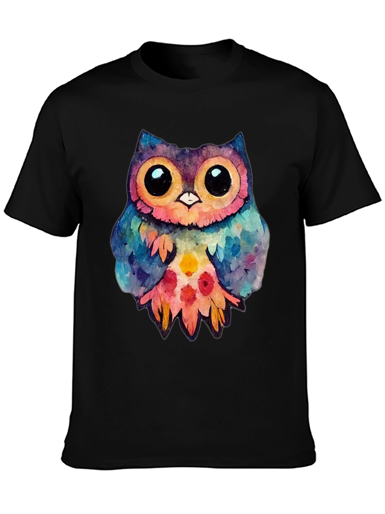 Watercolor Owl Graphic Tee - Trendy Bird Lovers Shirt