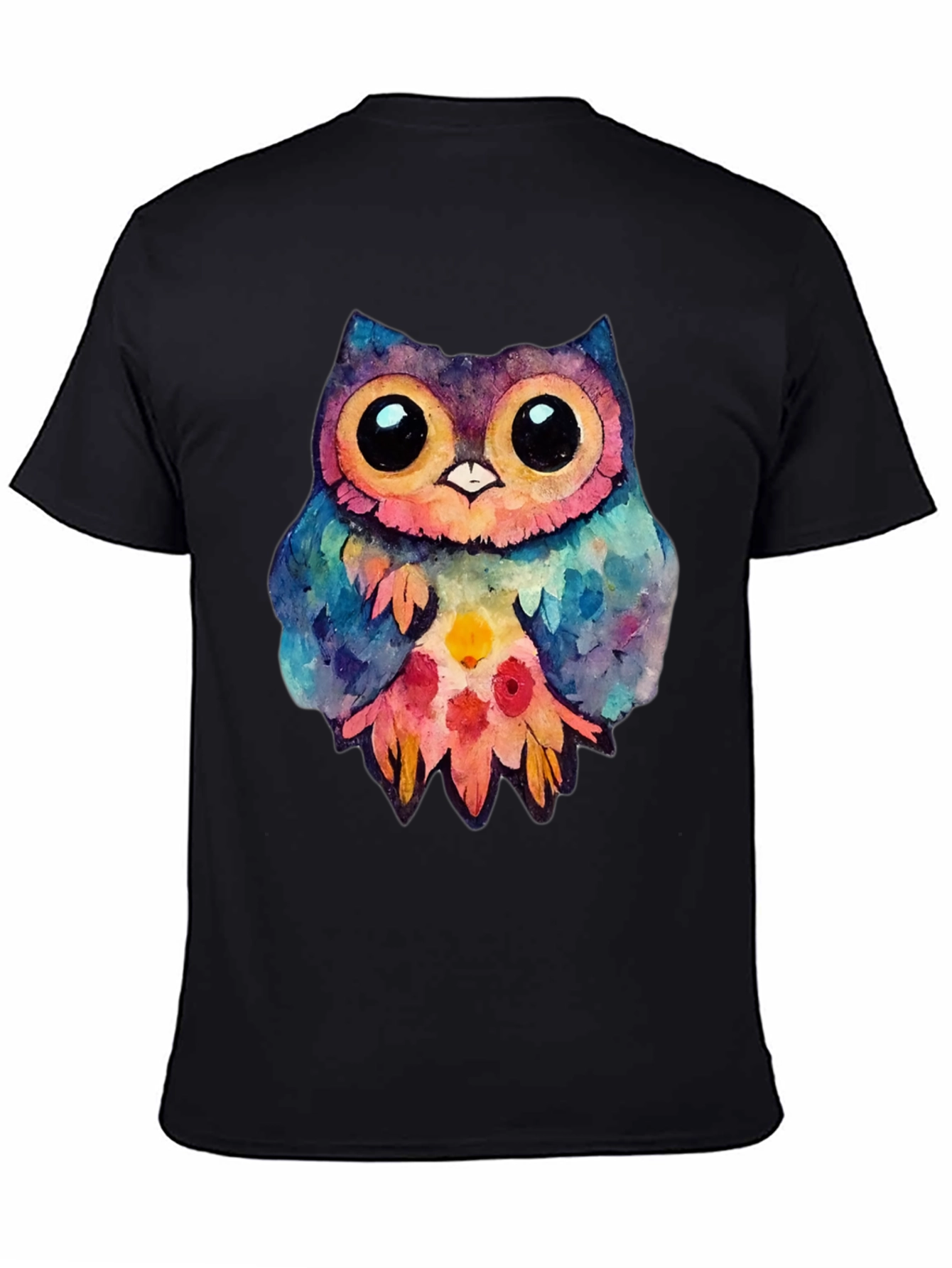 Watercolor Owl Graphic Tee - Trendy Bird Lovers Shirt