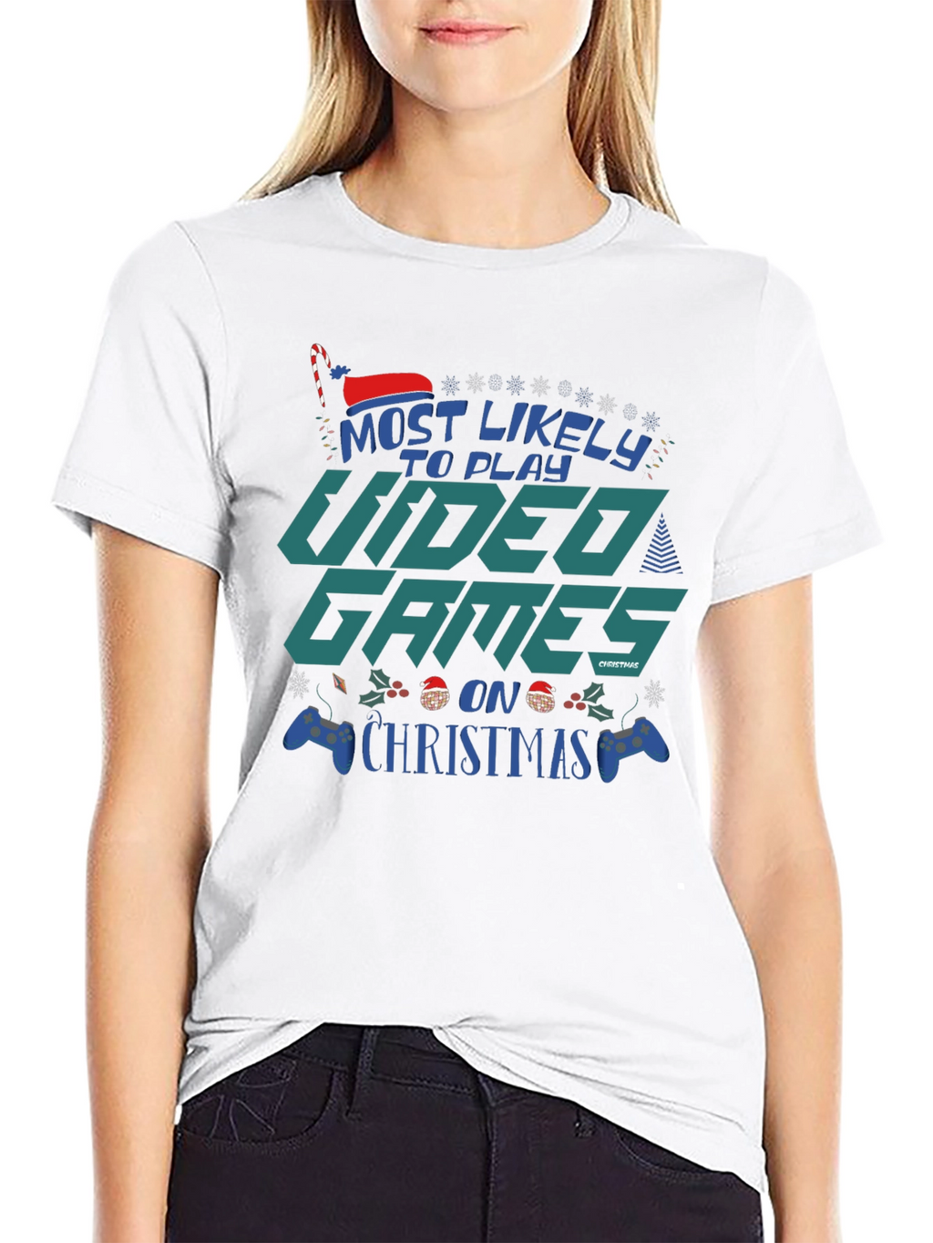 Most Likely to Play Video Games on Christmas T-Shirt