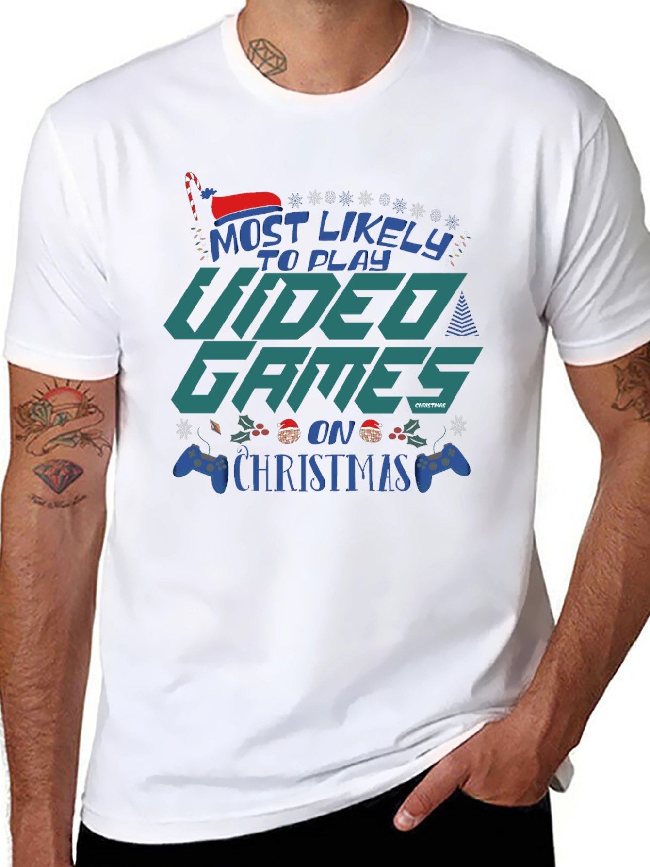 Most Likely to Play Video Games on Christmas T-Shirt