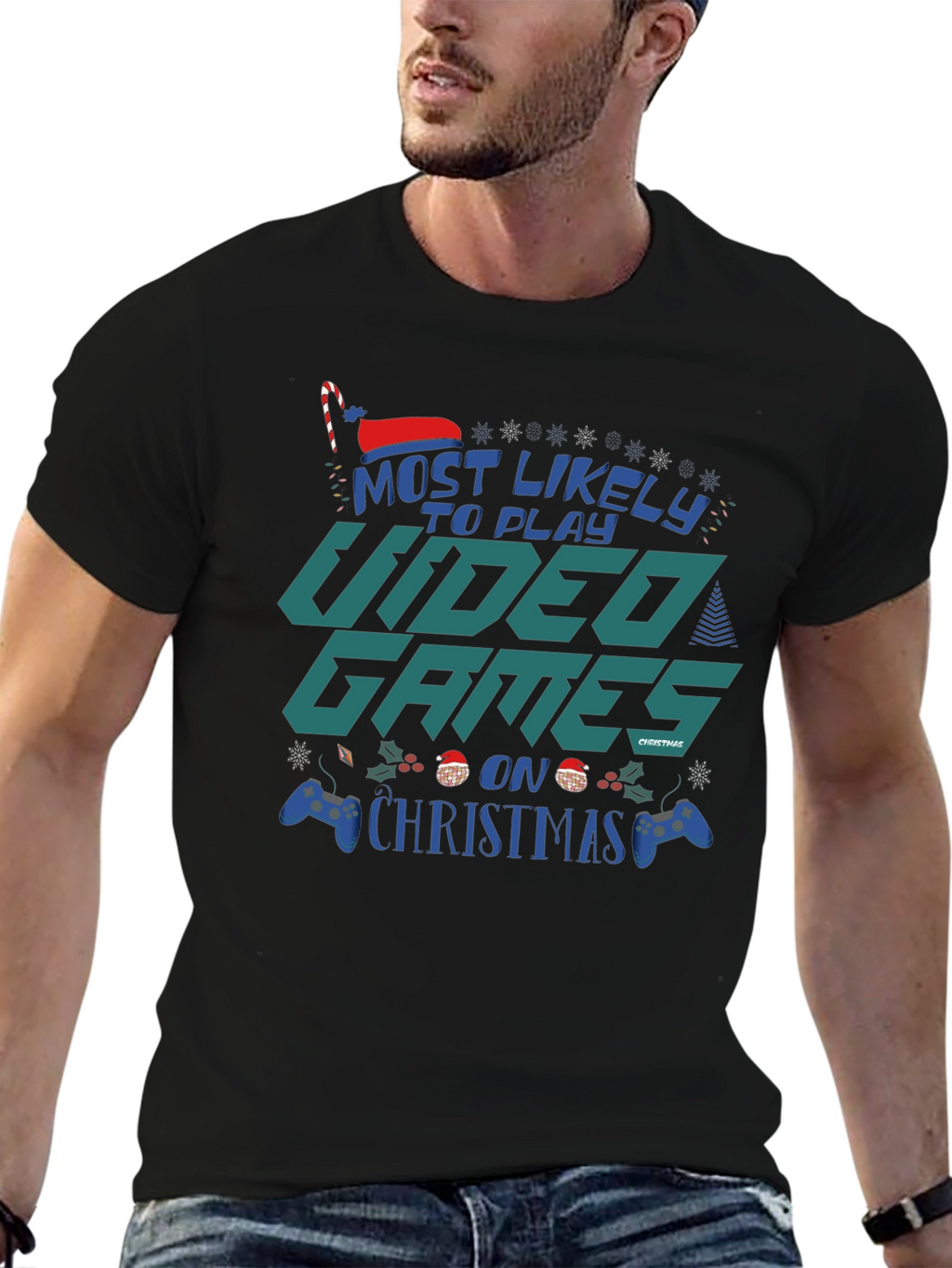 Most Likely to Play Video Games on Christmas T-Shirt