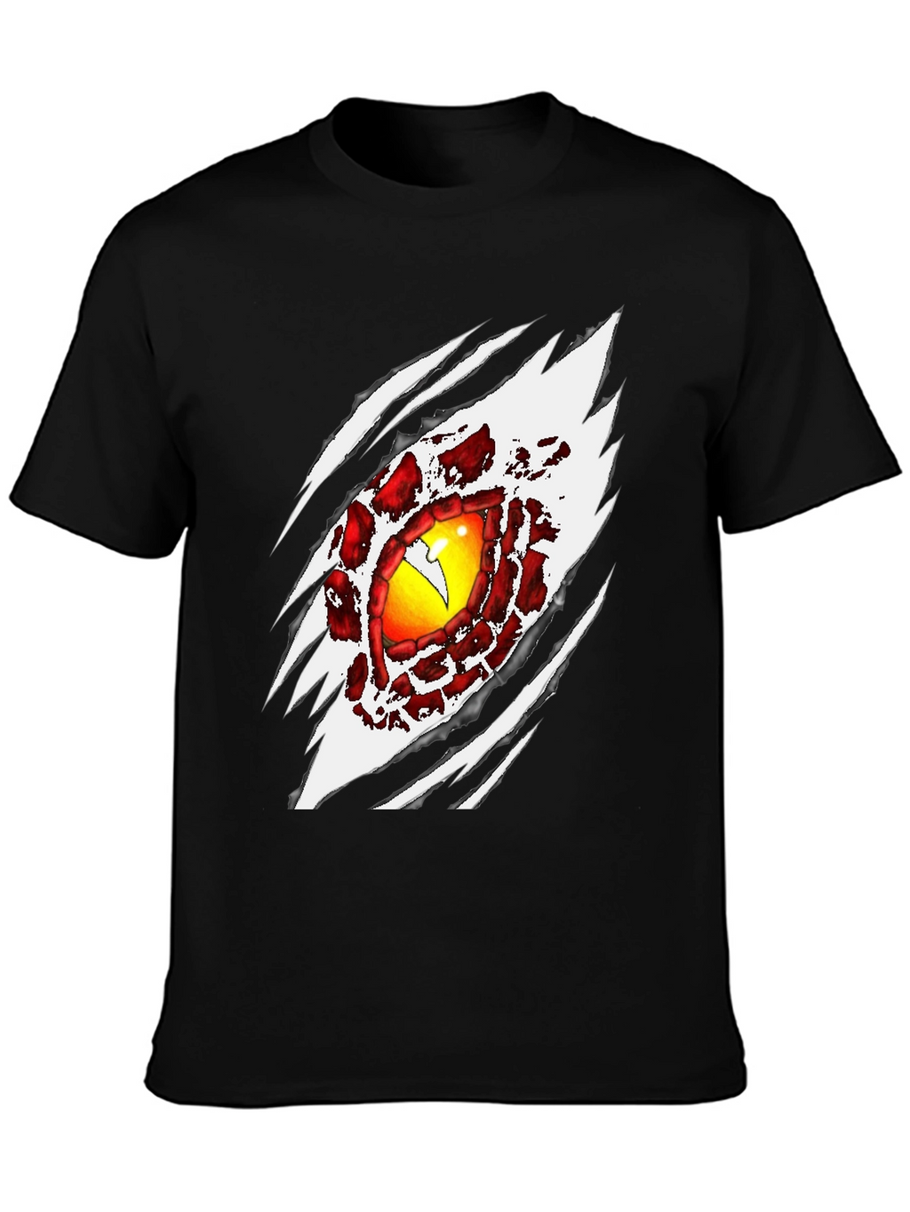 Monster Eye Graphic Print Black T-Shirt