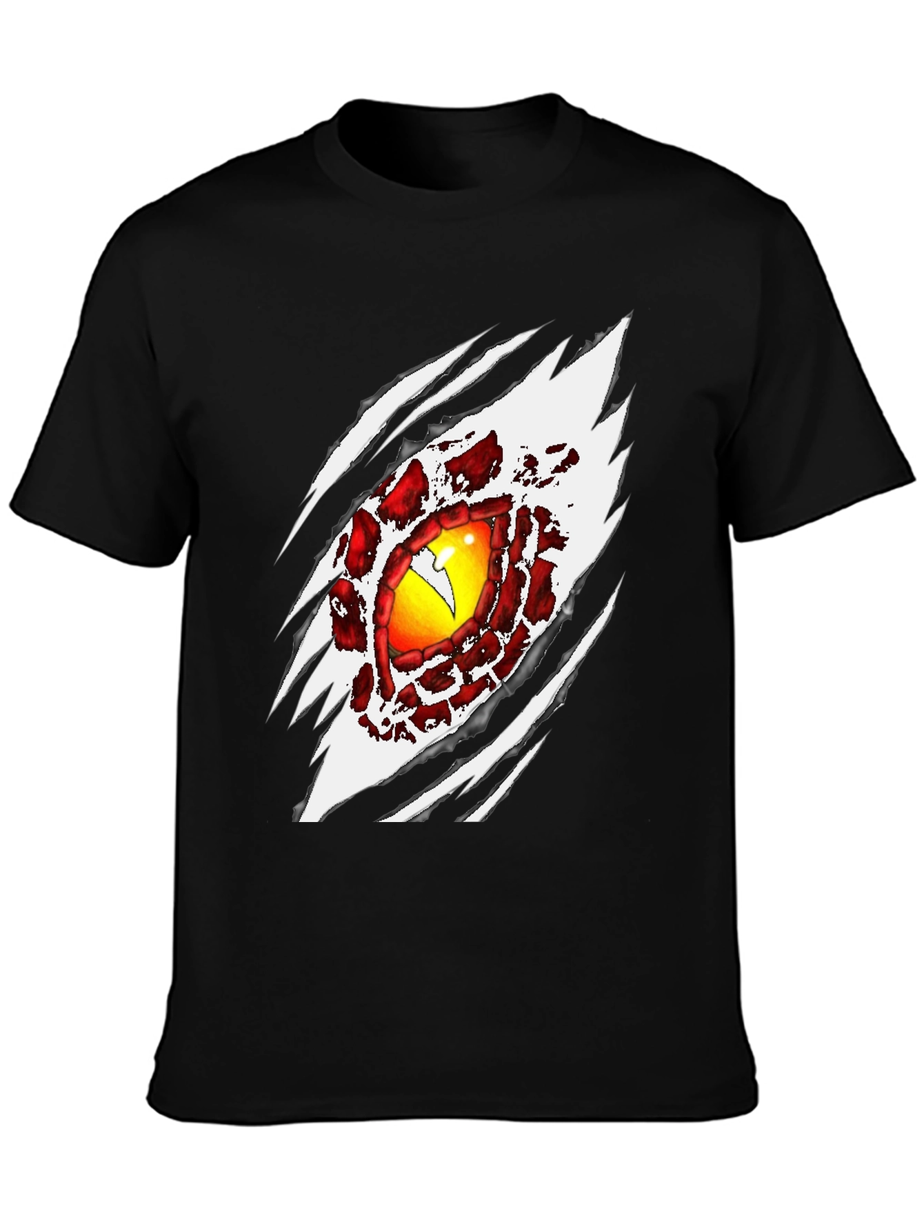 Monster Eye Graphic Print Black T-Shirt
