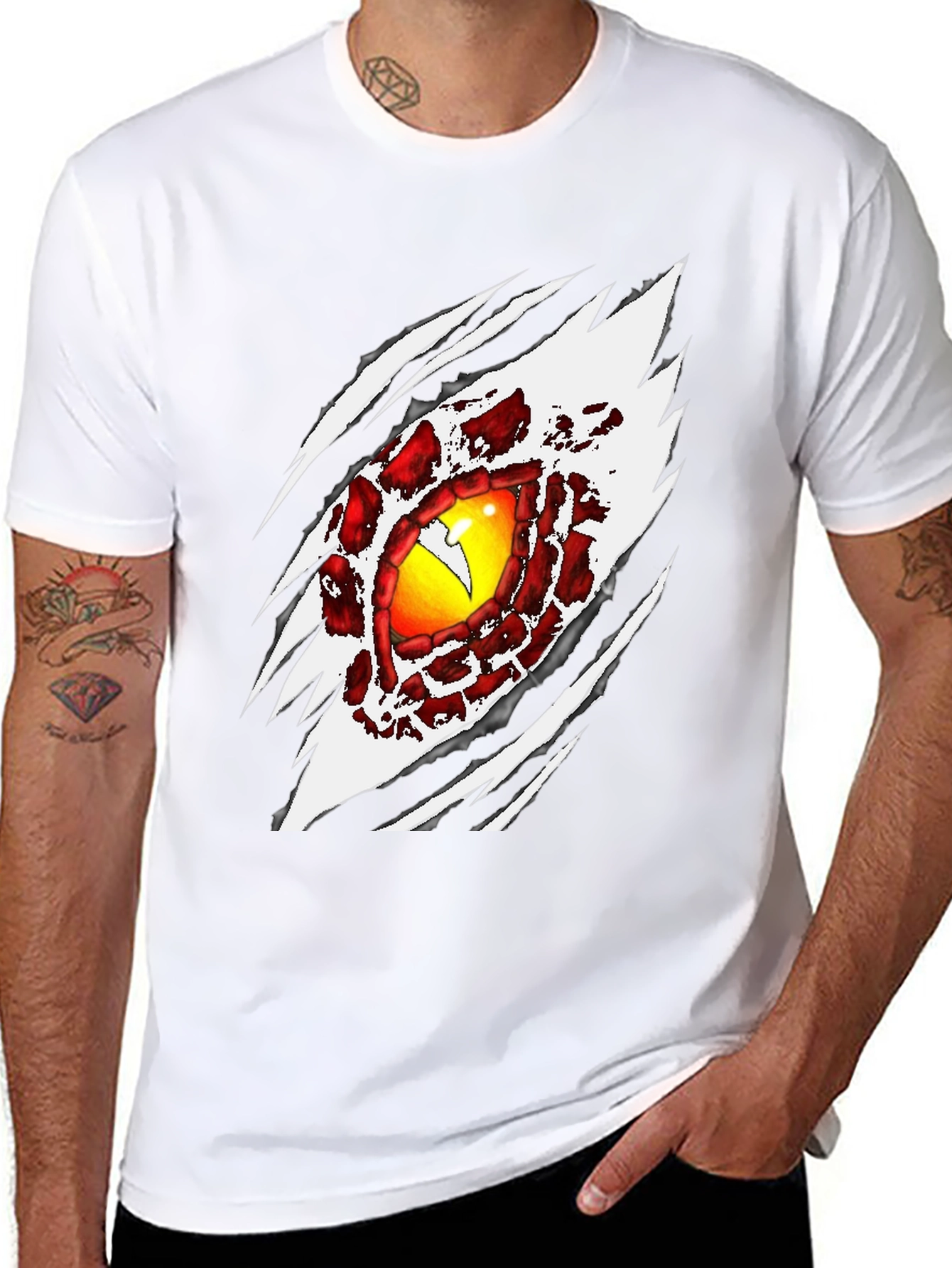 Monster Eye Graphic Print Black T-Shirt