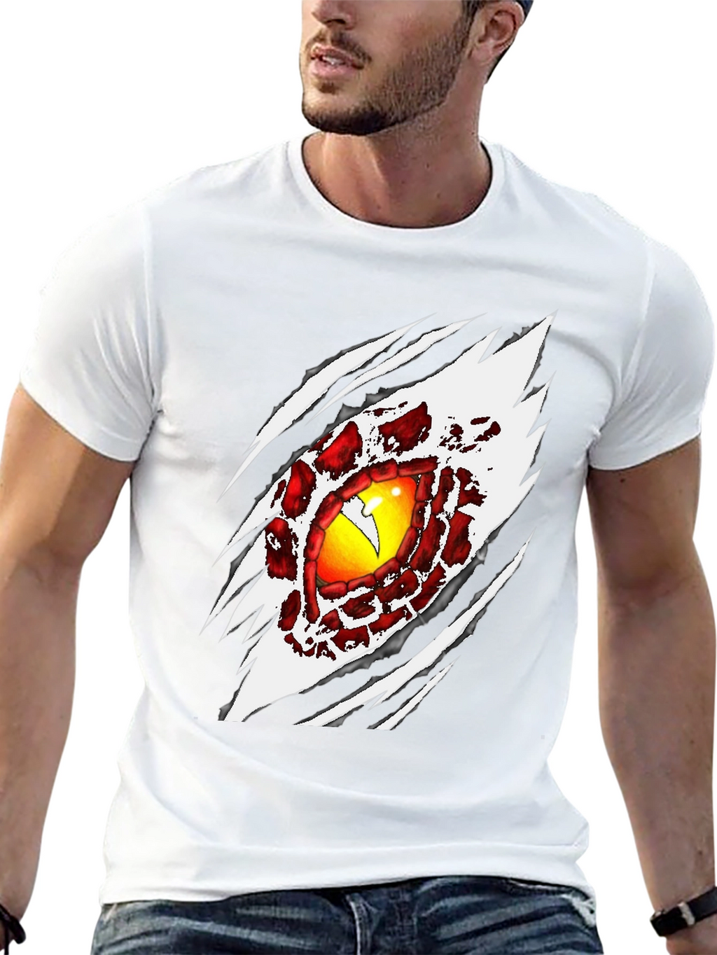 Monster Eye Graphic Print Black T-Shirt