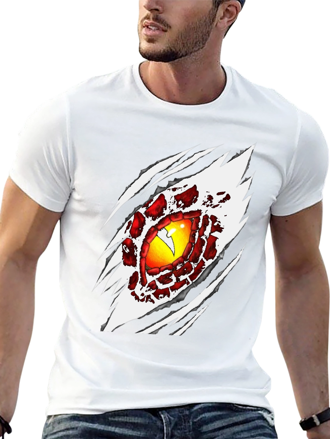 Monster Eye Graphic Print Black T-Shirt