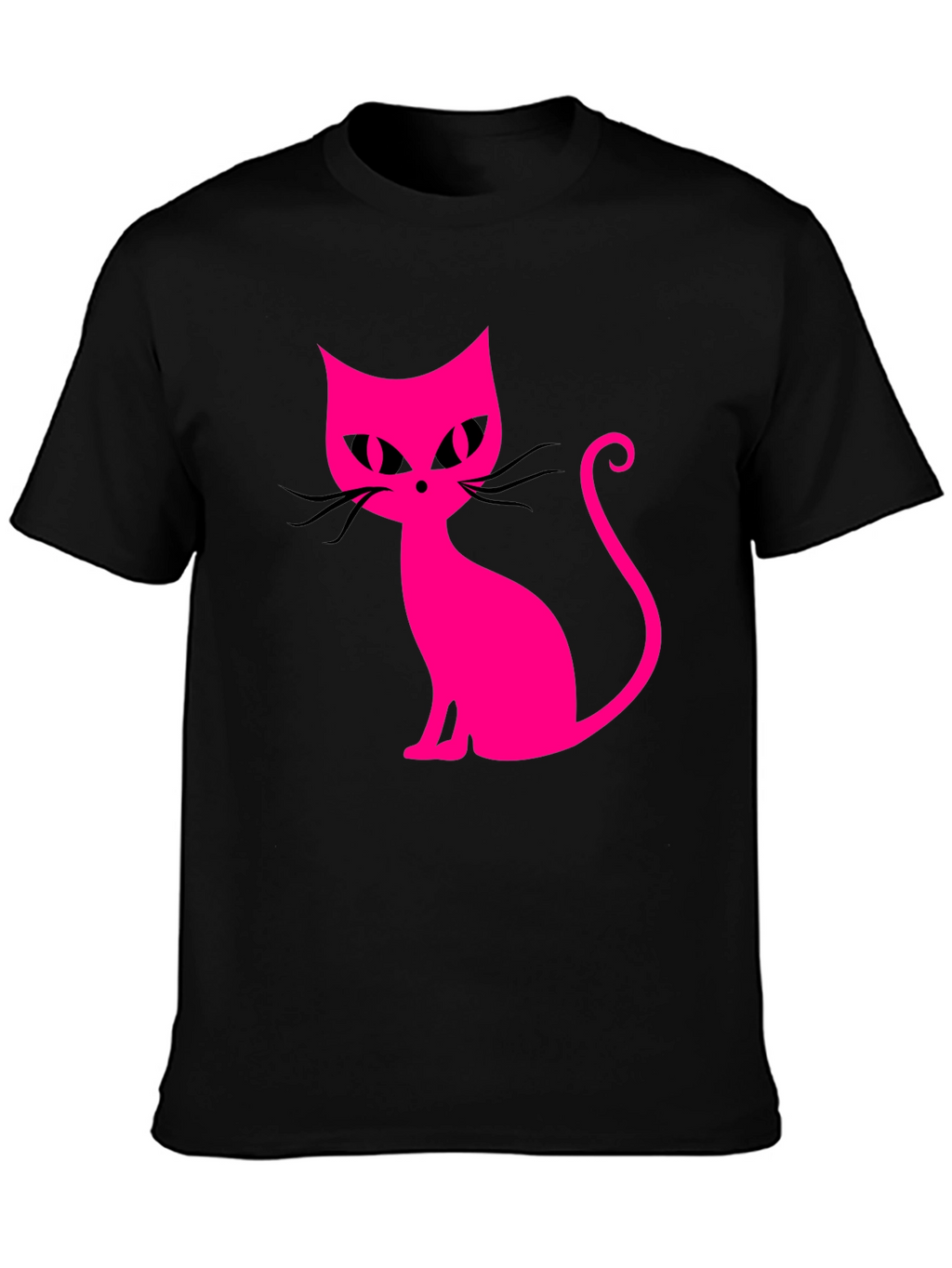 Cool Cat Tee - Pink Graphic on Black