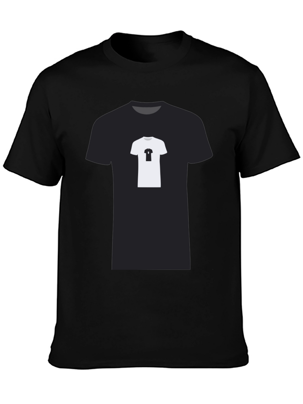 Black T-Shirt with Printed Tee Design