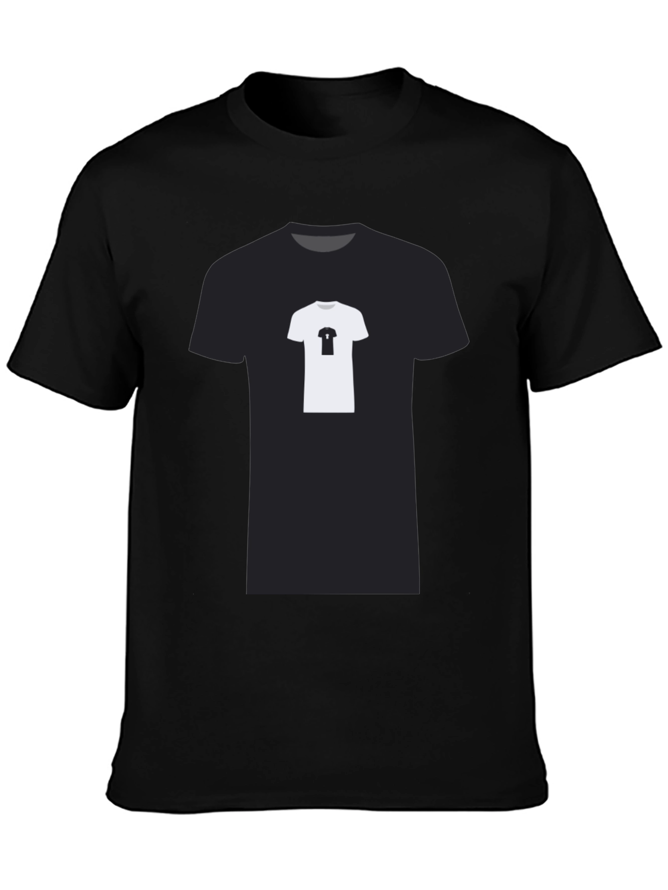 Black T-Shirt with Printed Tee Design