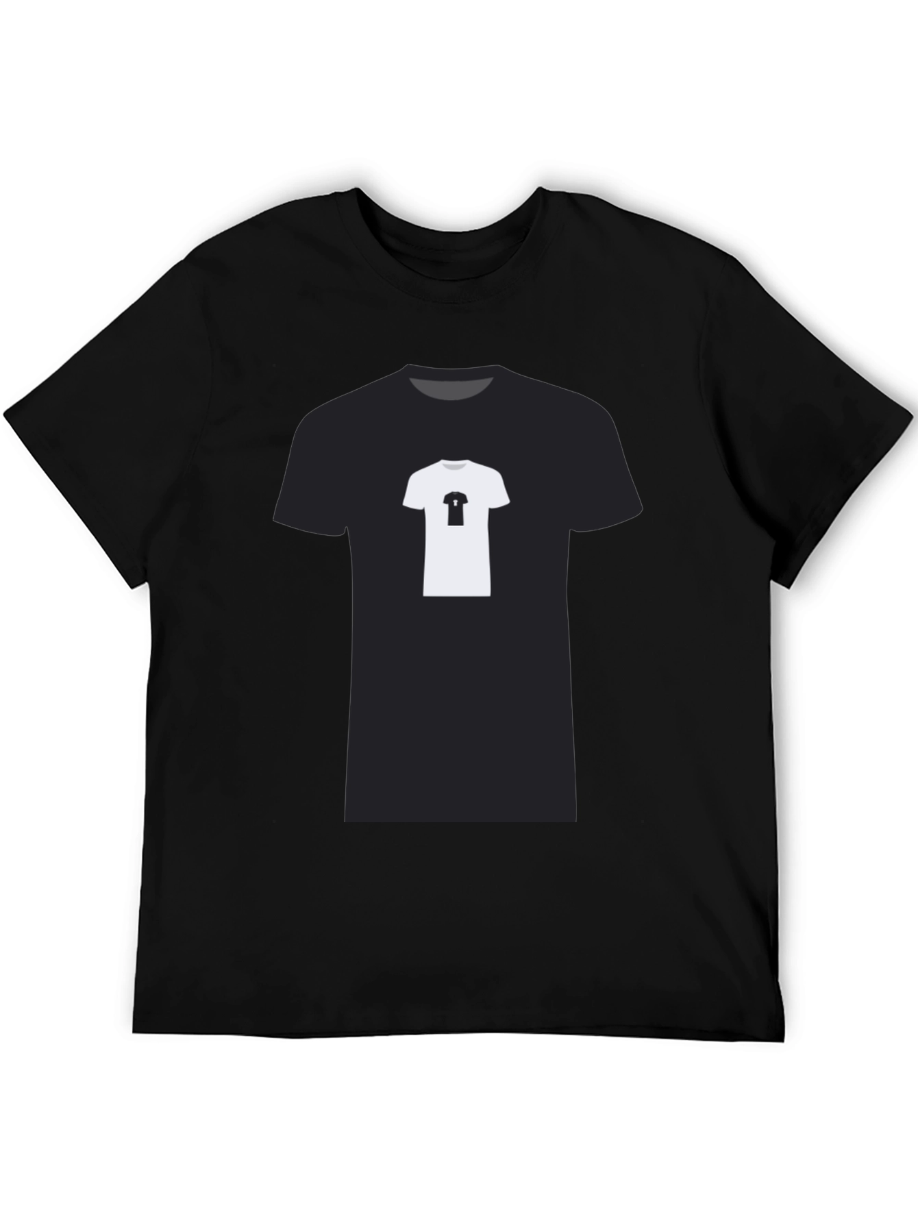 Black T-Shirt with Printed Tee Design