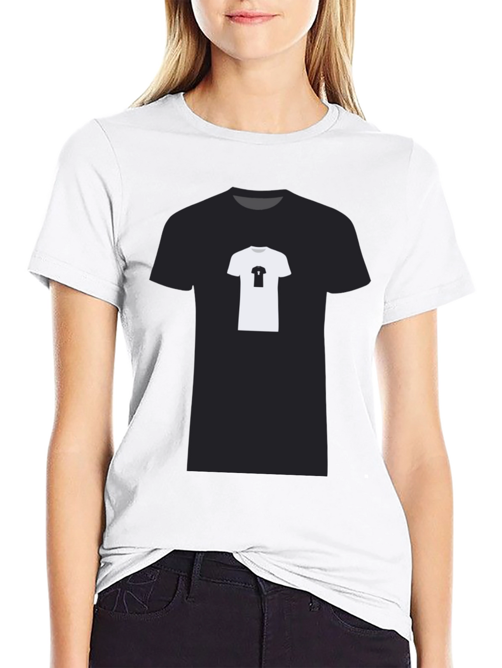 Black T-Shirt with Printed Tee Design