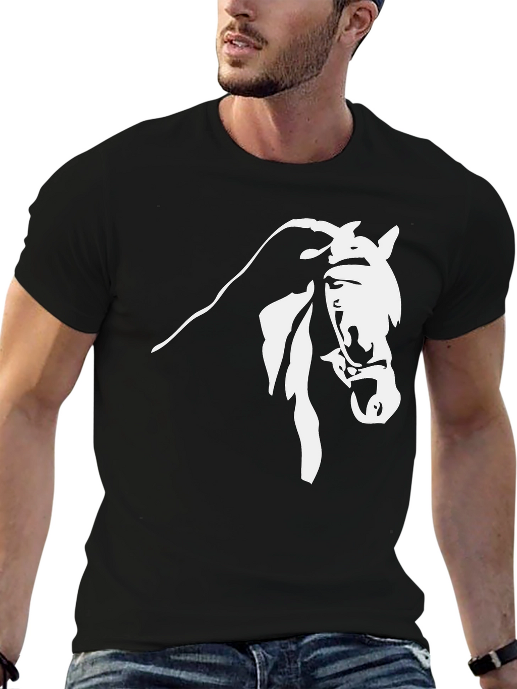 Horse Graphic Tee - Black T-Shirt