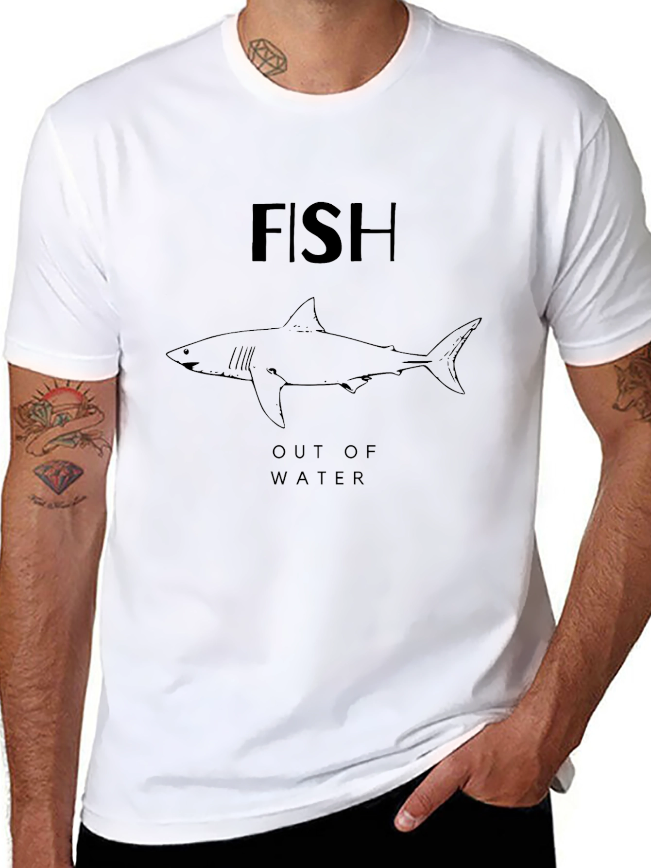 Fish Out of Water Graphic Tee - Black