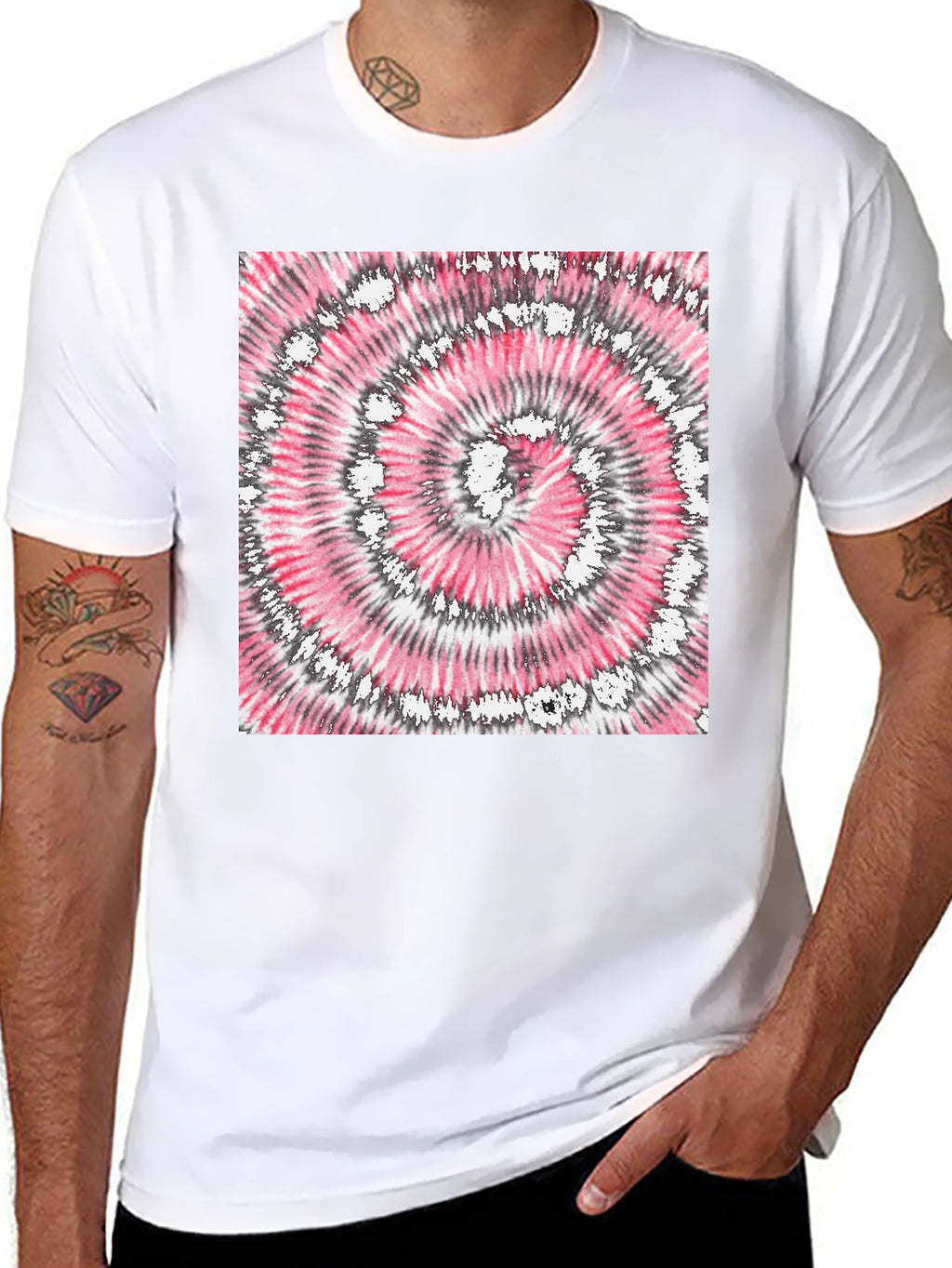 Retro Tie-Dye Graphic Tee - Classic Black
