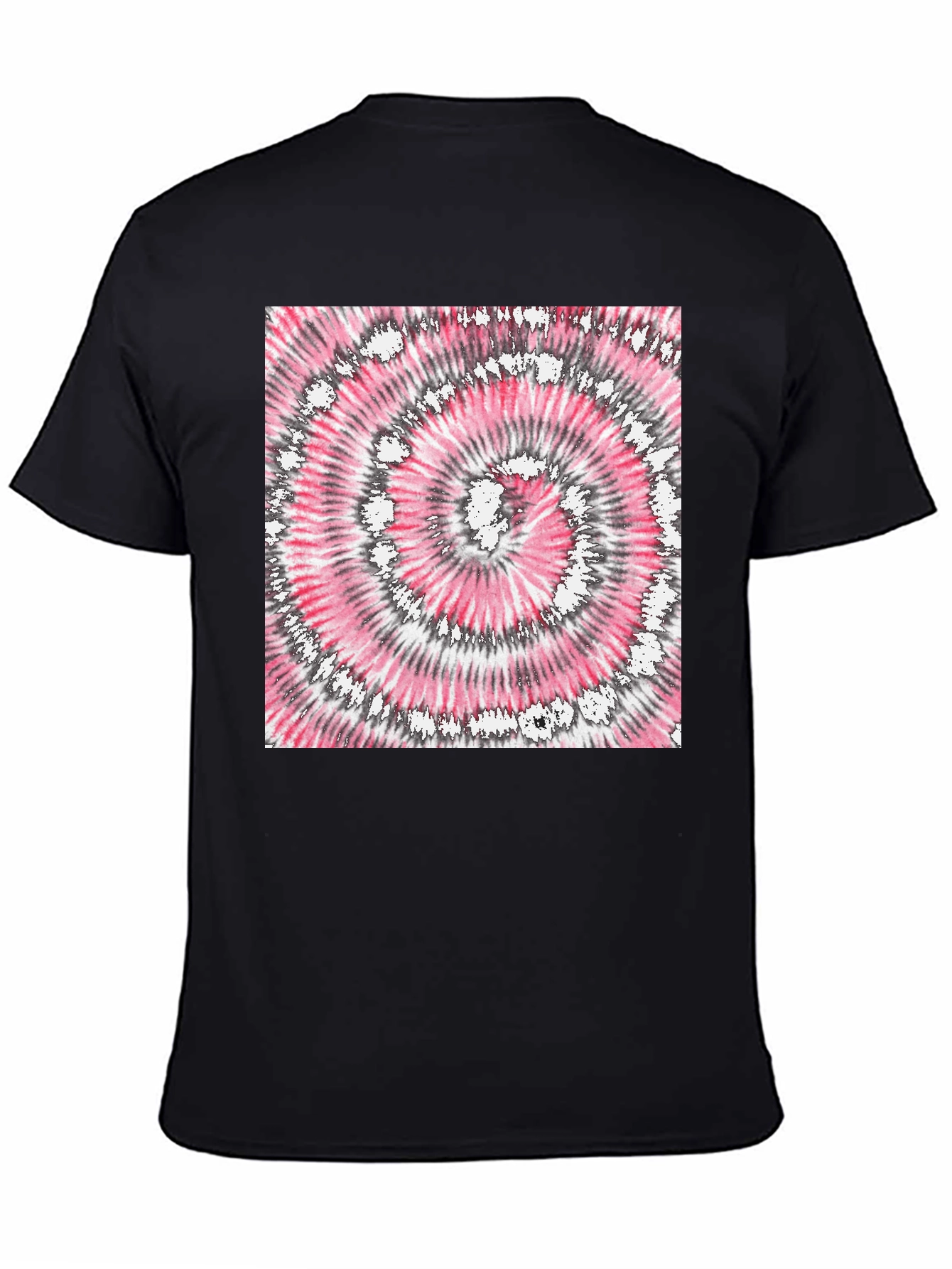 Retro Tie-Dye Graphic Tee - Classic Black