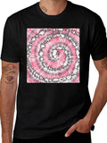 Retro Tie-Dye Graphic Tee - Classic Black