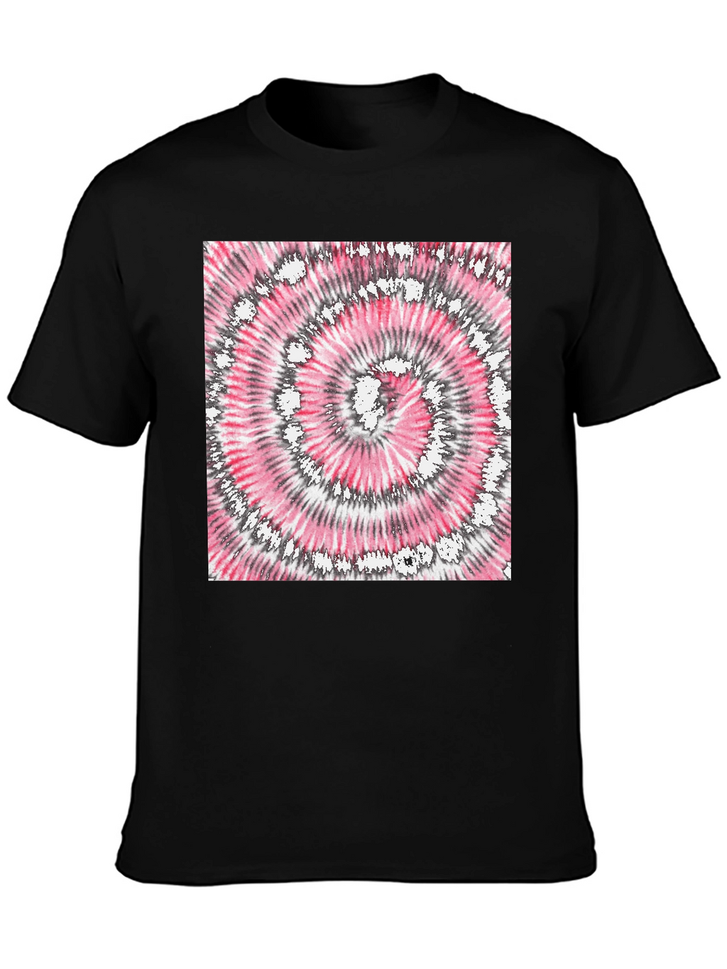 Retro Tie-Dye Graphic Tee - Classic Black