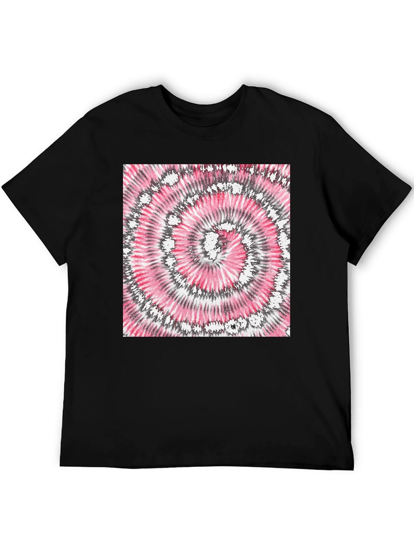 Retro Tie-Dye Graphic Tee - Classic Black