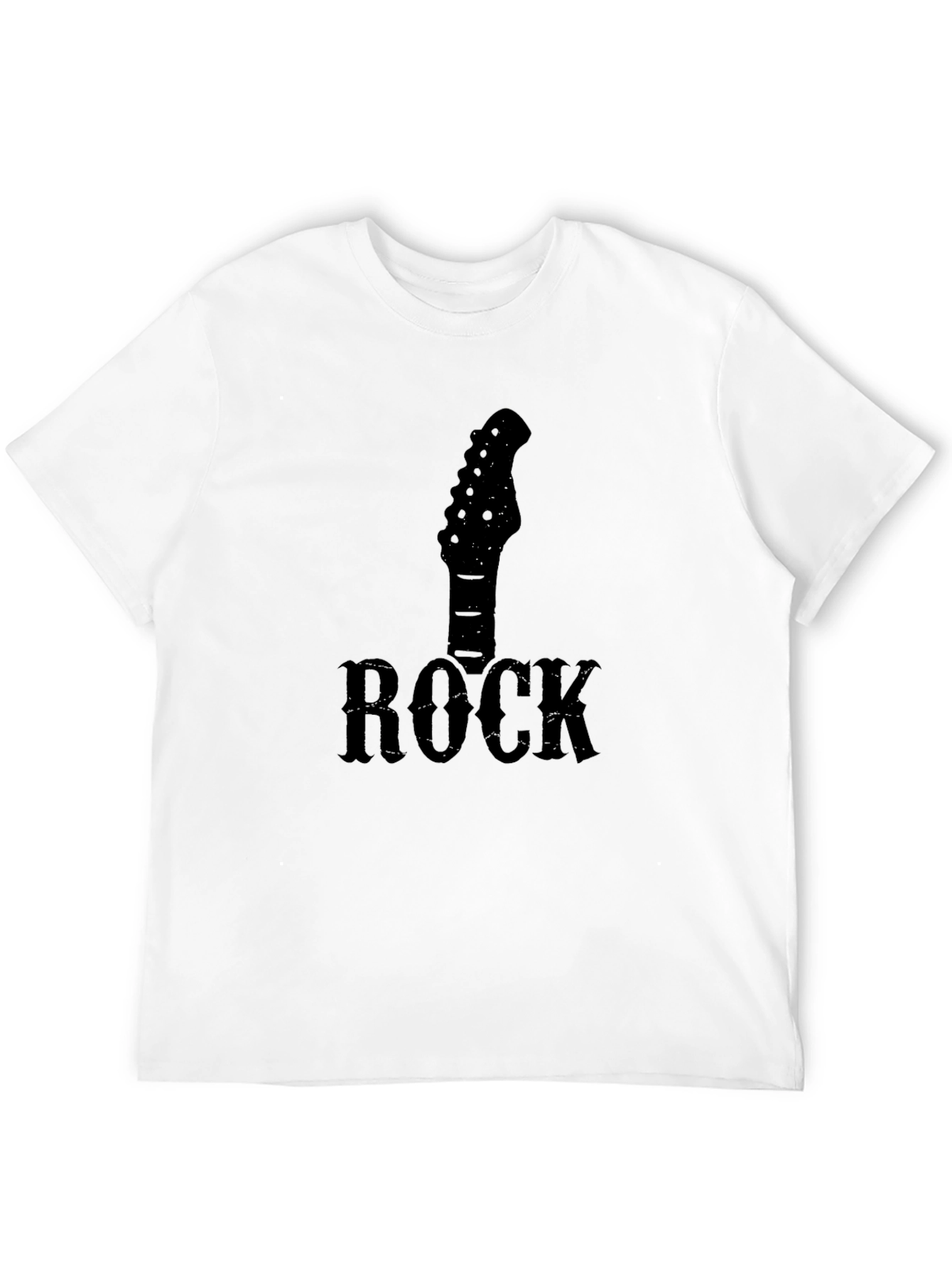 Rock Guitar Head T-Shirt - Black Cotton Tee