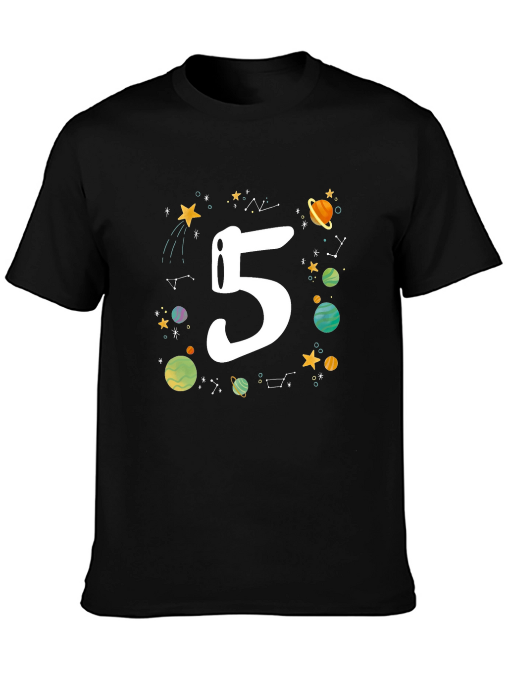 Kids 5th Birthday Space T-Shirt