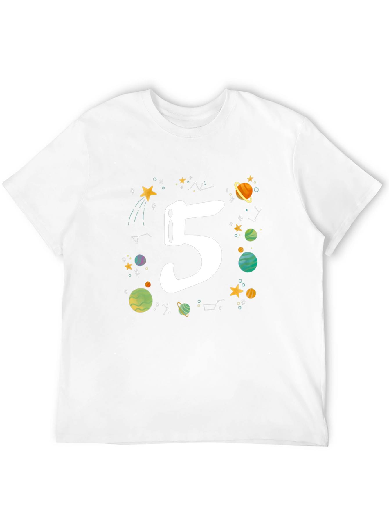 Kids 5th Birthday Space T-Shirt