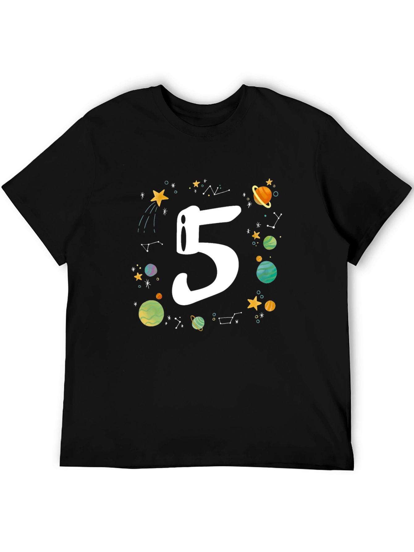 Kids 5th Birthday Space T-Shirt