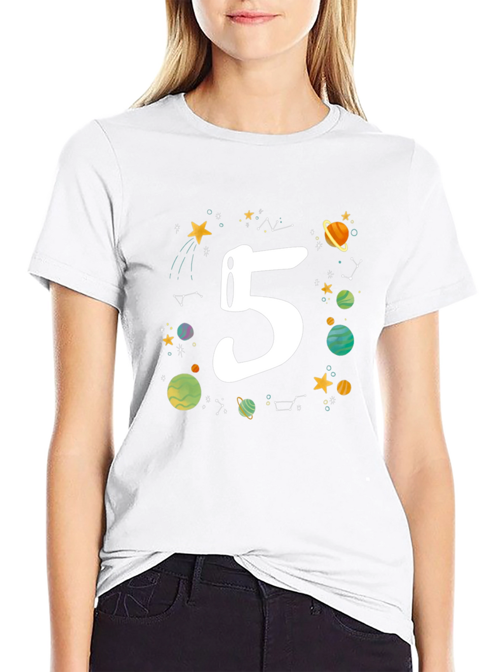 Kids 5th Birthday Space T-Shirt