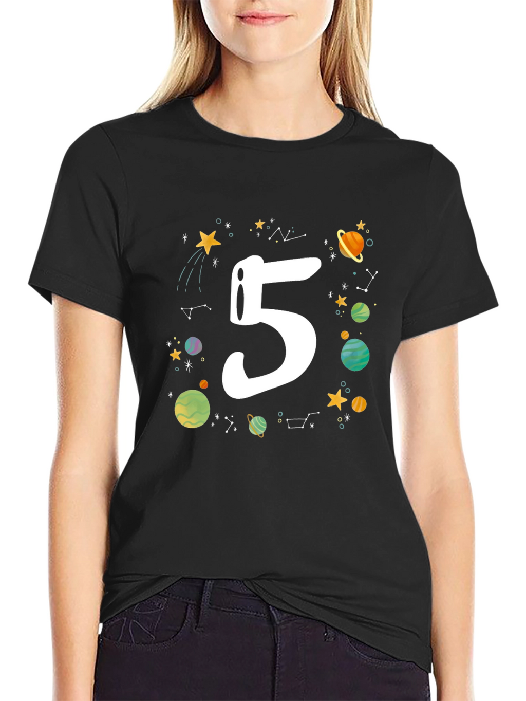 Kids 5th Birthday Space T-Shirt