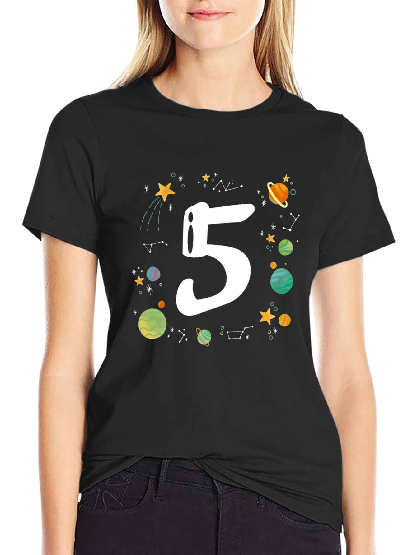 Kids 5th Birthday Space T-Shirt