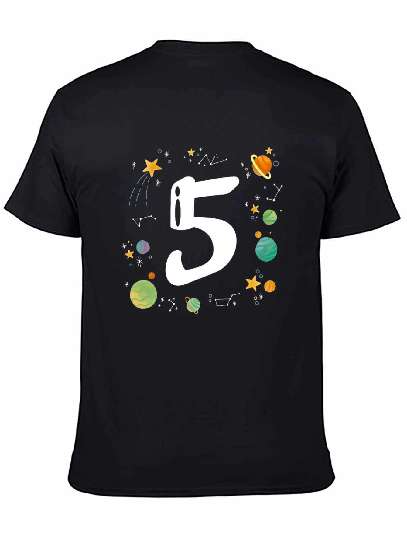 Kids 5th Birthday Space T-Shirt