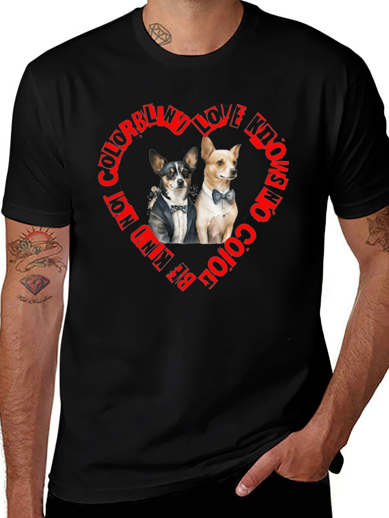 Colorblind Love Dog Graphic Tee