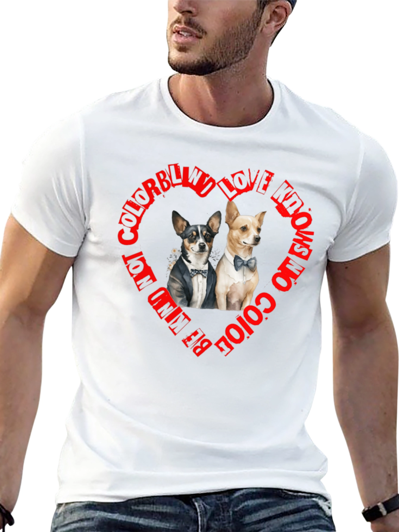 Colorblind Love Dog Graphic Tee