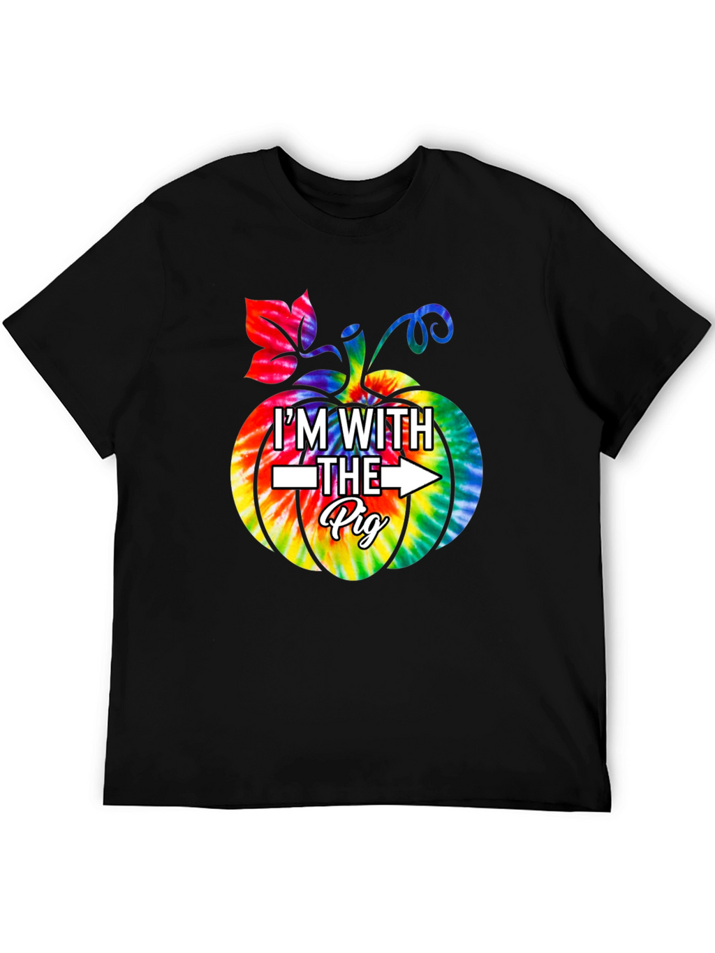 Im With The Pig Pumpkin Tie Dye Graphic T-Shirt
