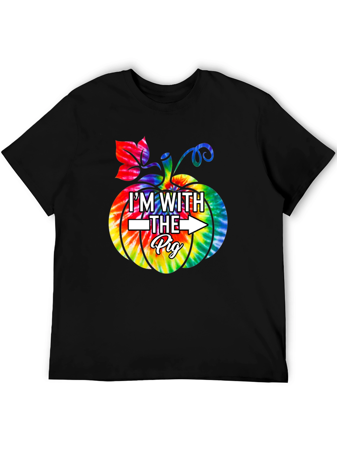 Im With The Pig Pumpkin Tie Dye Graphic T-Shirt