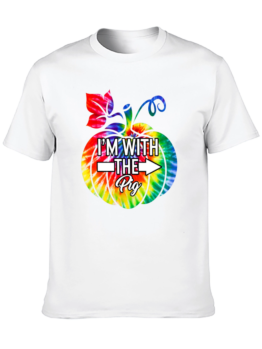 Im With The Pig Pumpkin Tie Dye Graphic T-Shirt