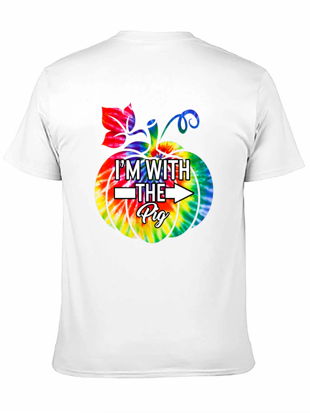 Im With The Pig Pumpkin Tie Dye Graphic T-Shirt