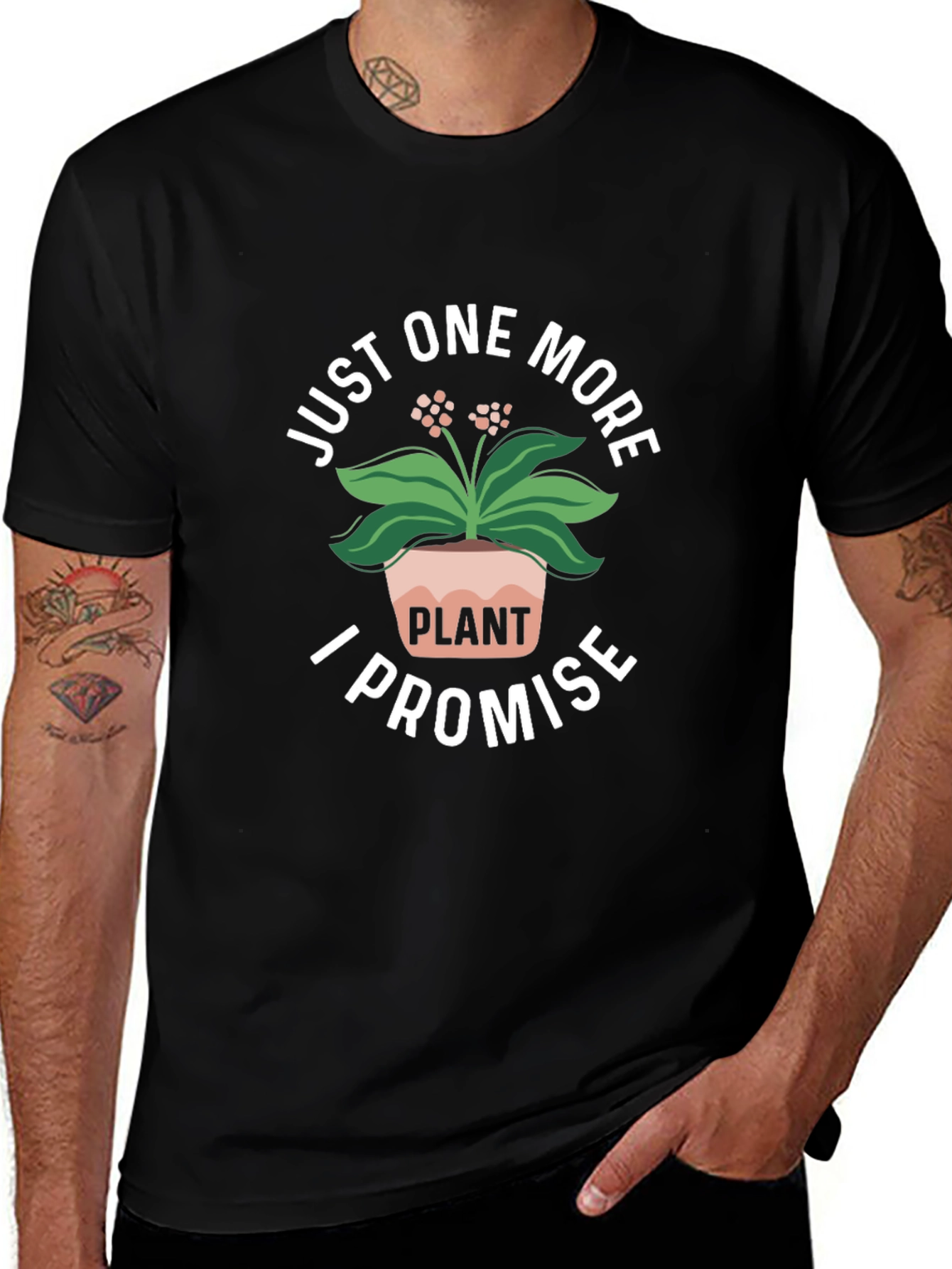 Just One More Plant T-Shirt - Black Cotton Tee