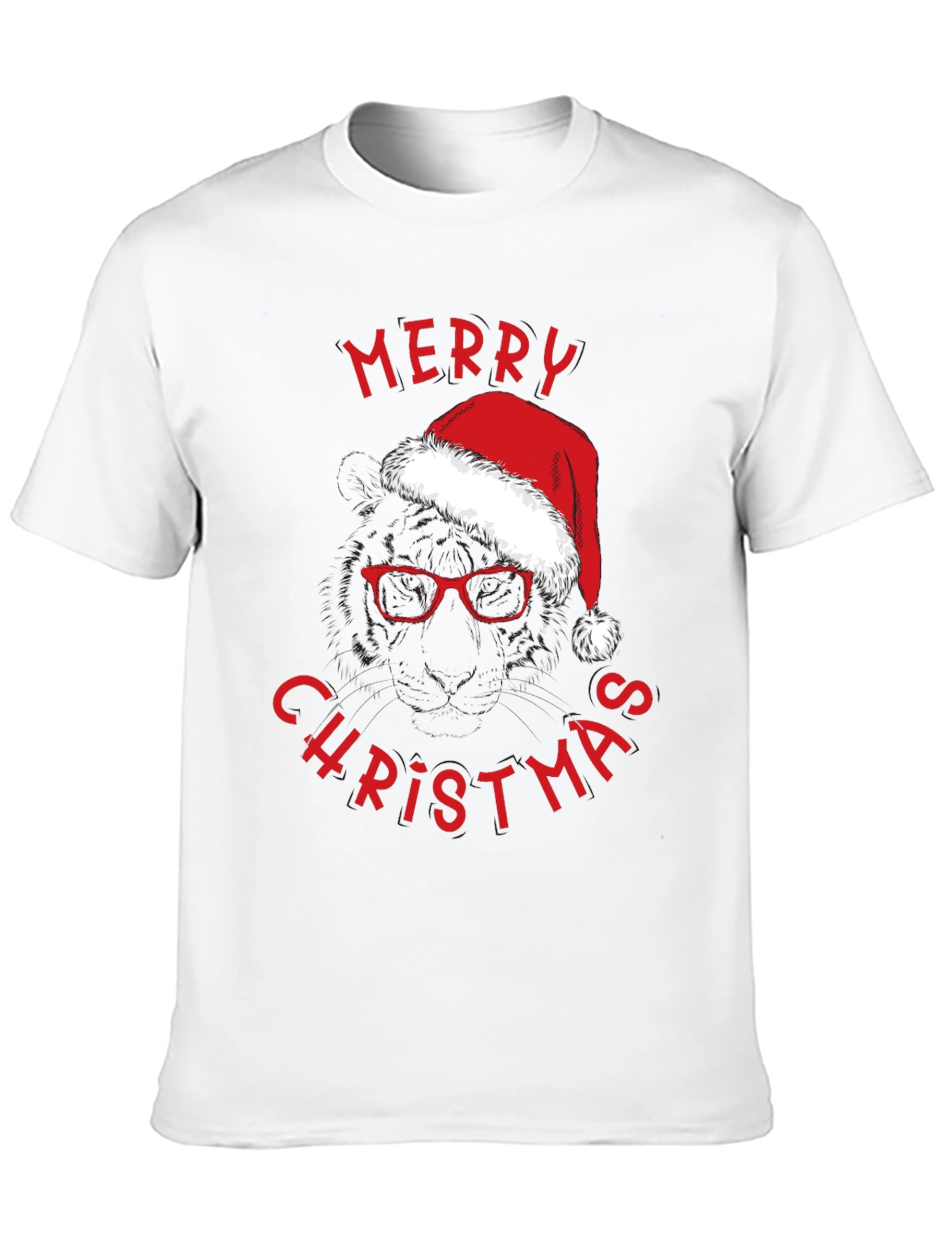 Merry Christmas Santa Hat & Glasses T-Shirt