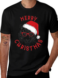 Merry Christmas Santa Hat & Glasses T-Shirt