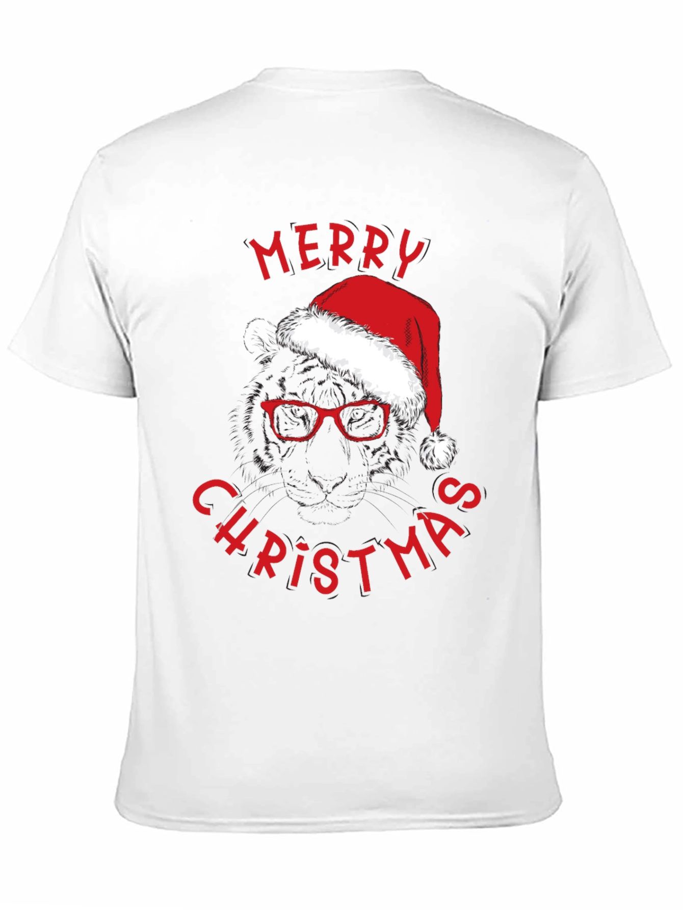 Merry Christmas Santa Hat & Glasses T-Shirt