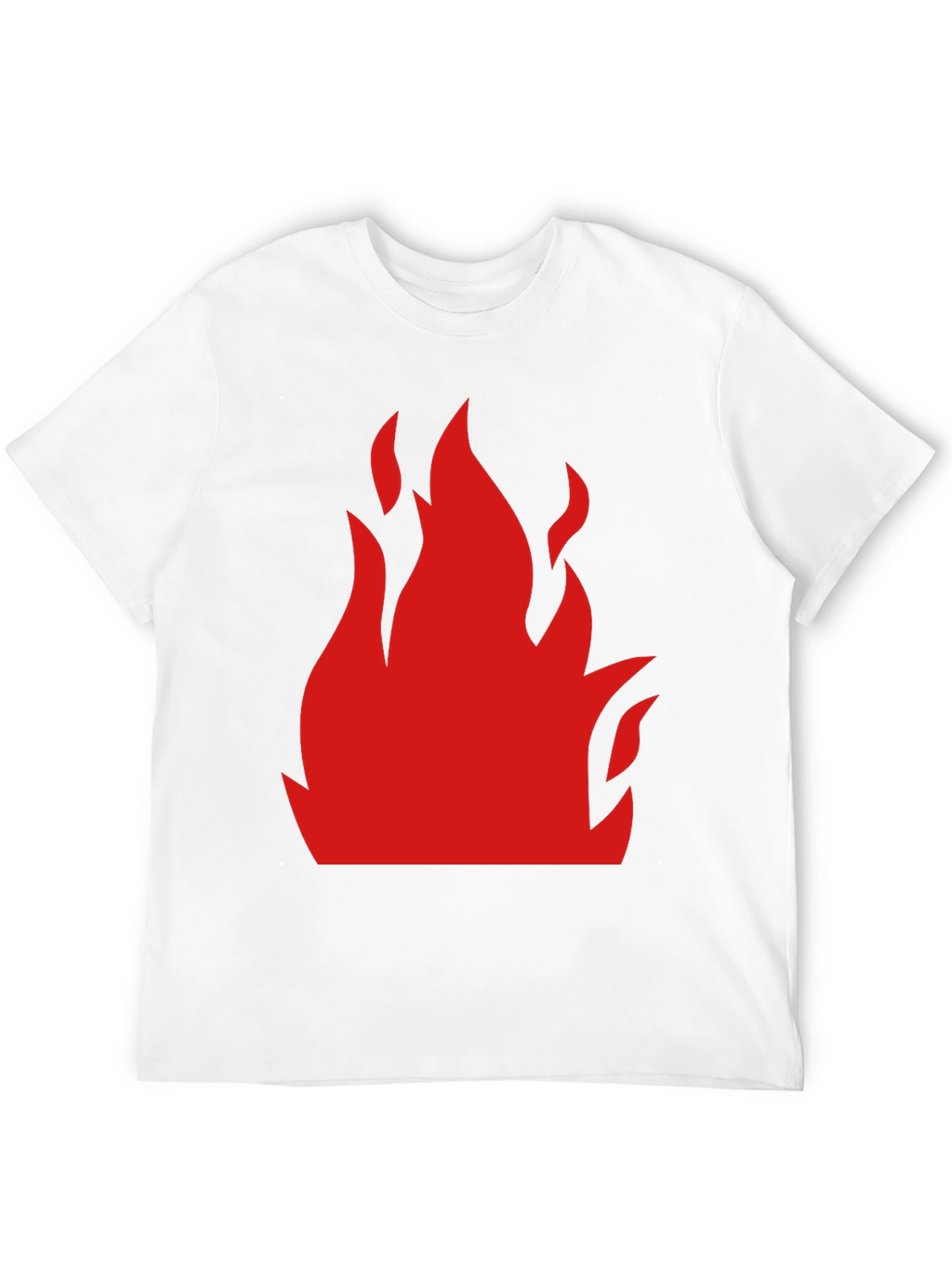 Bold Flame Graphic Tee - Black Cotton T-Shirt