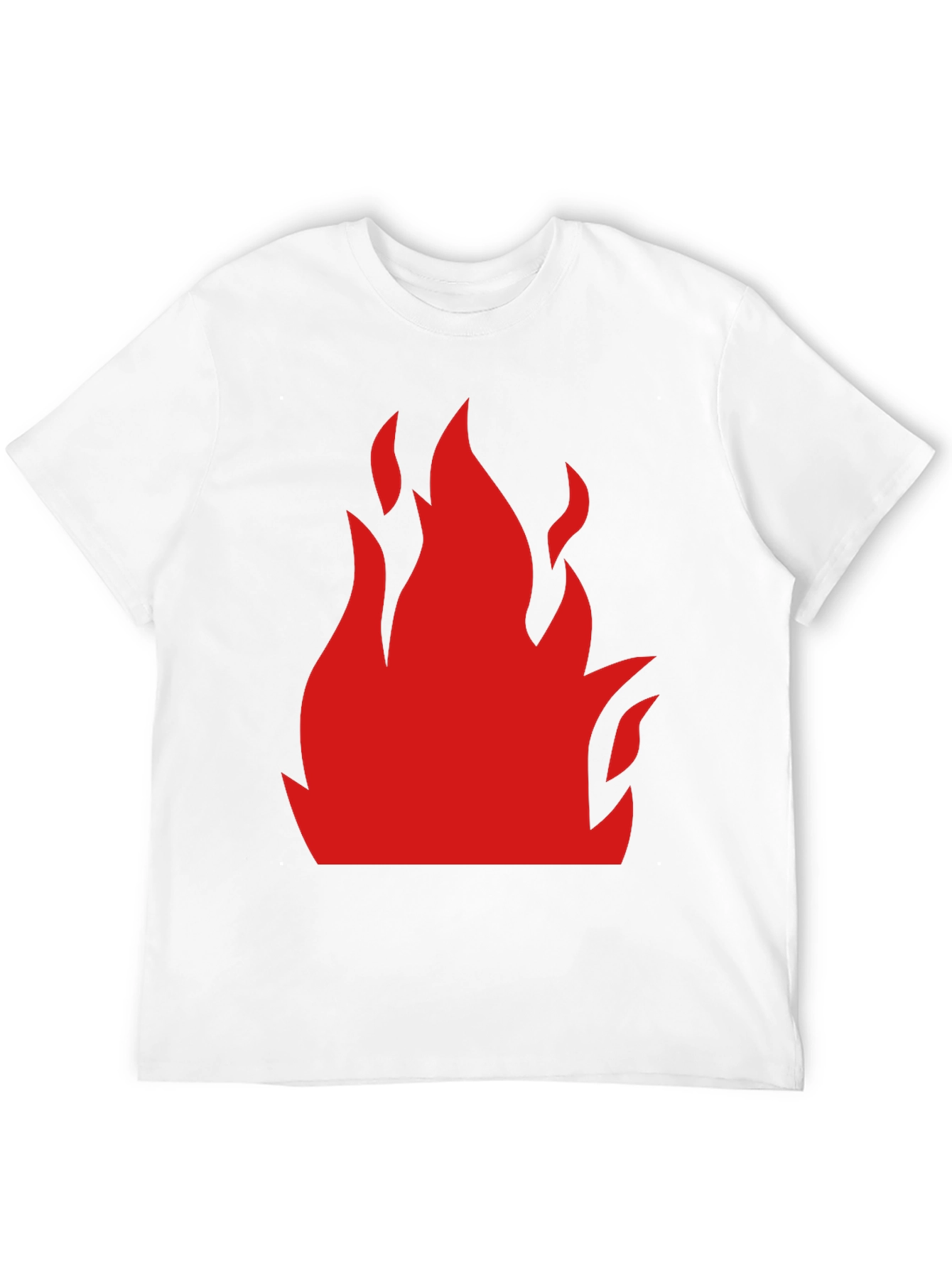 Bold Flame Graphic Tee - Black Cotton T-Shirt