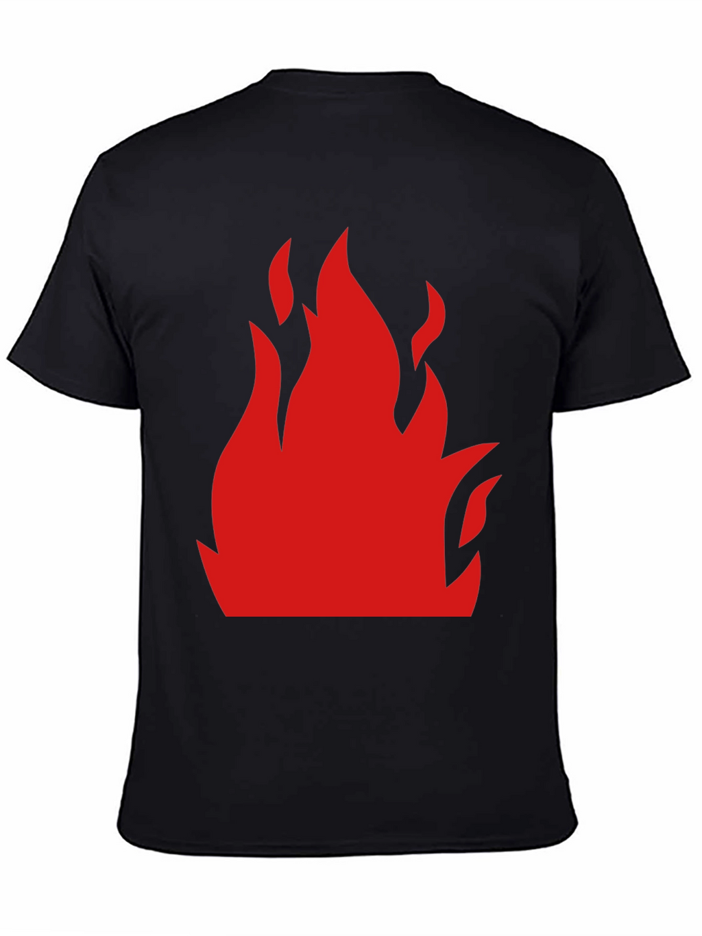 Bold Flame Graphic Tee - Black Cotton T-Shirt