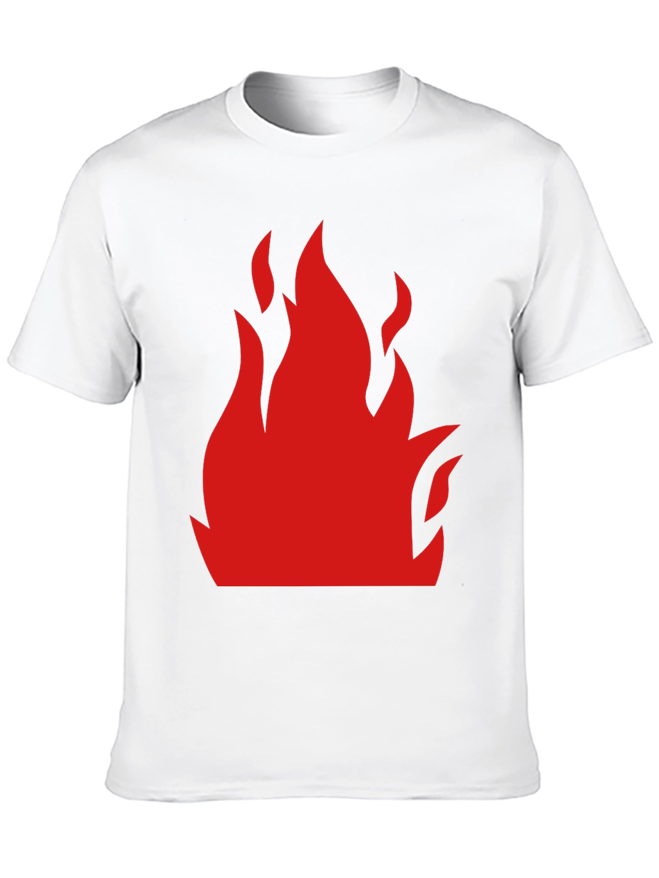 Bold Flame Graphic Tee - Black Cotton T-Shirt