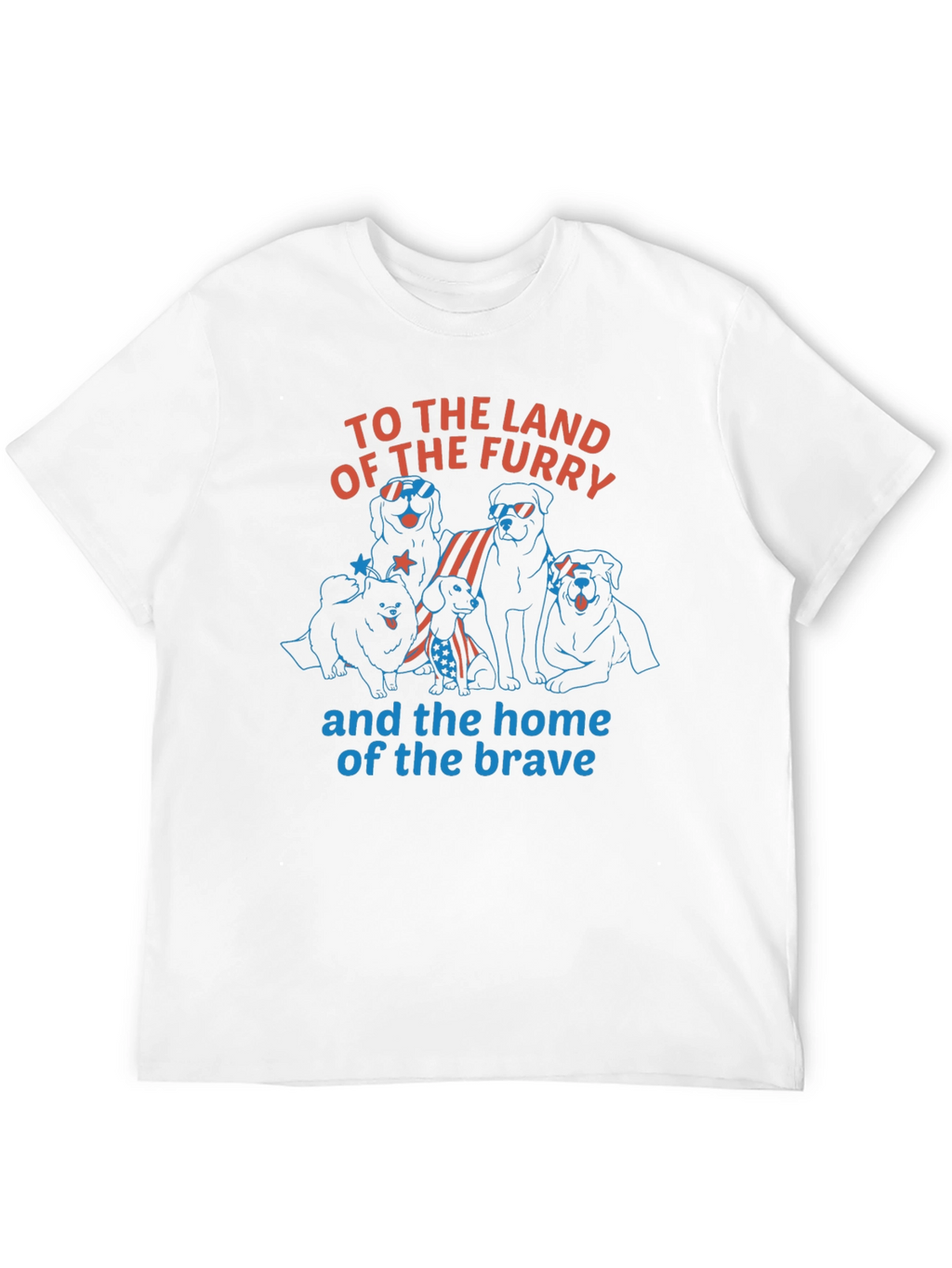 Furry Land Patriotic Dog T-Shirt