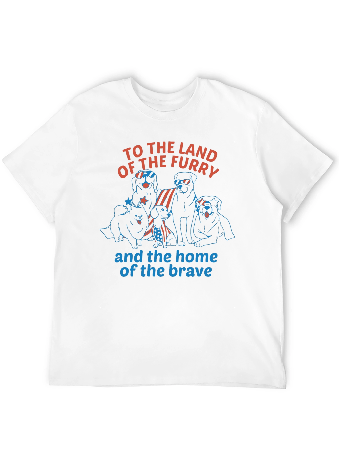 Furry Land Patriotic Dog T-Shirt