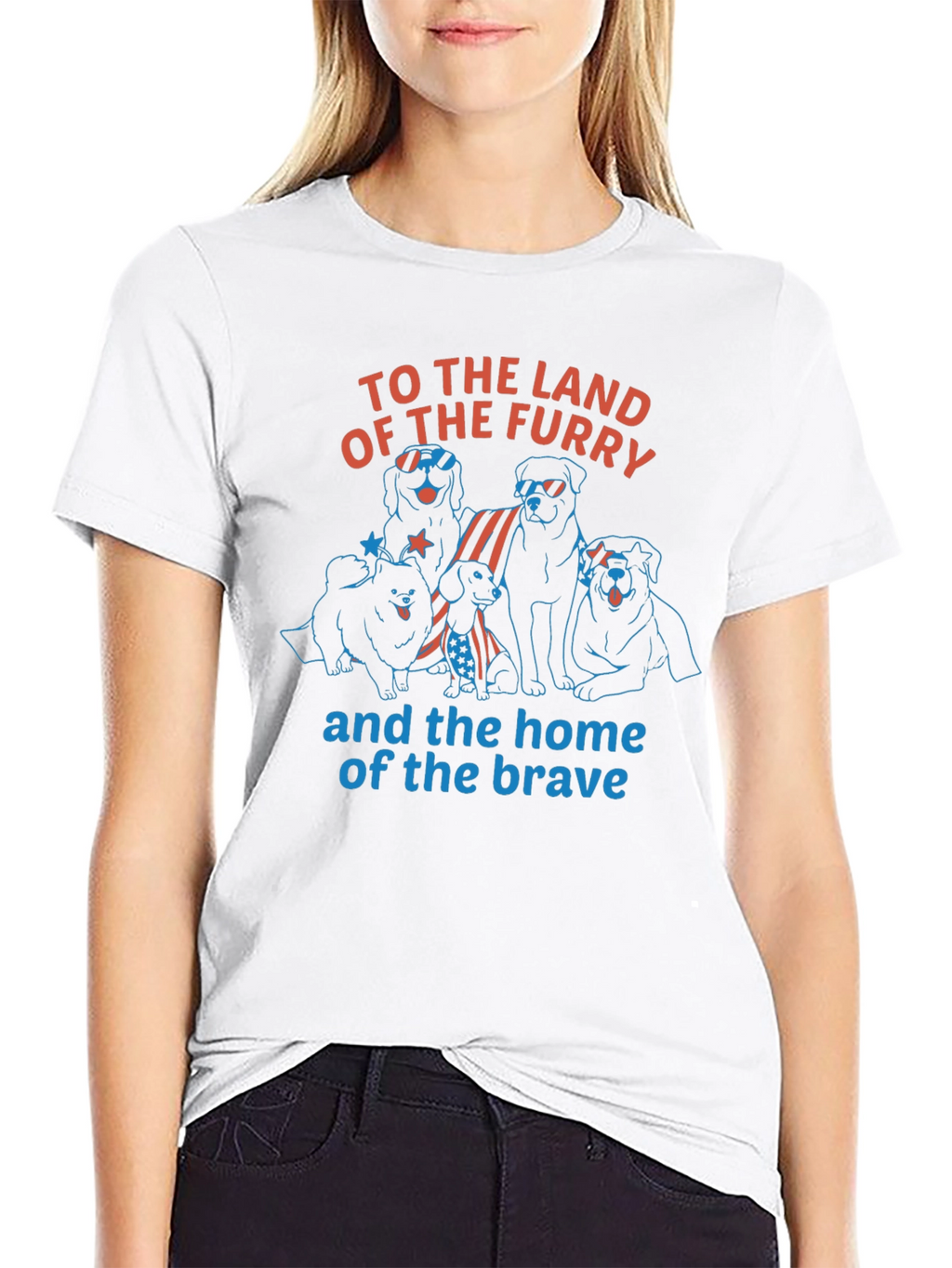 Furry Land Patriotic Dog T-Shirt
